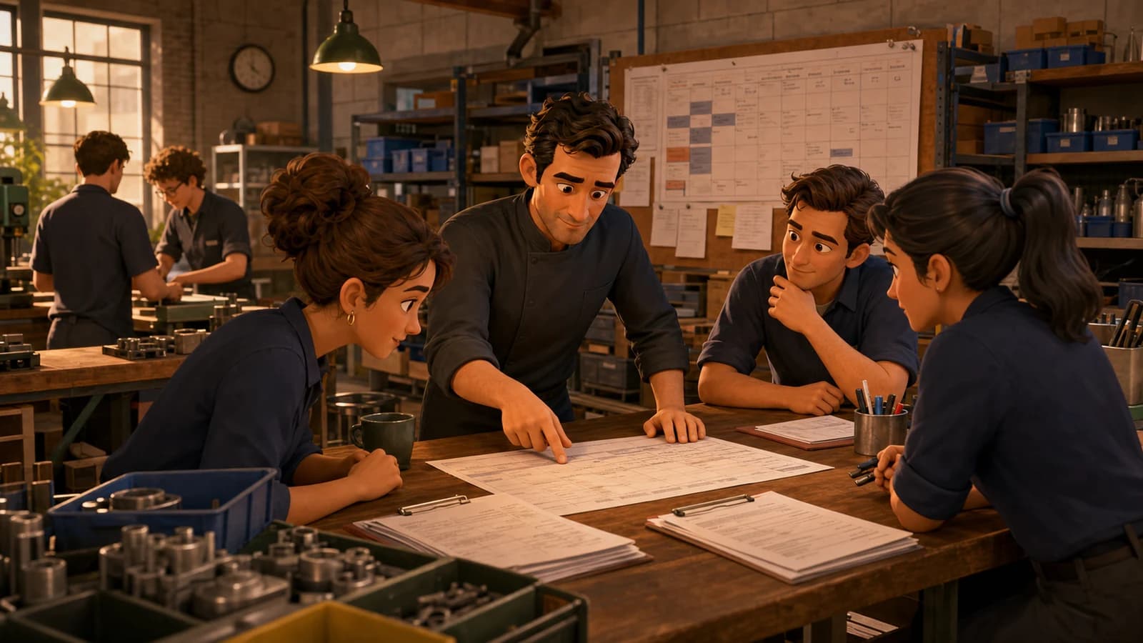 Illustration comics du cas d’usage Commandes, blocages, capacité et décisions en clair